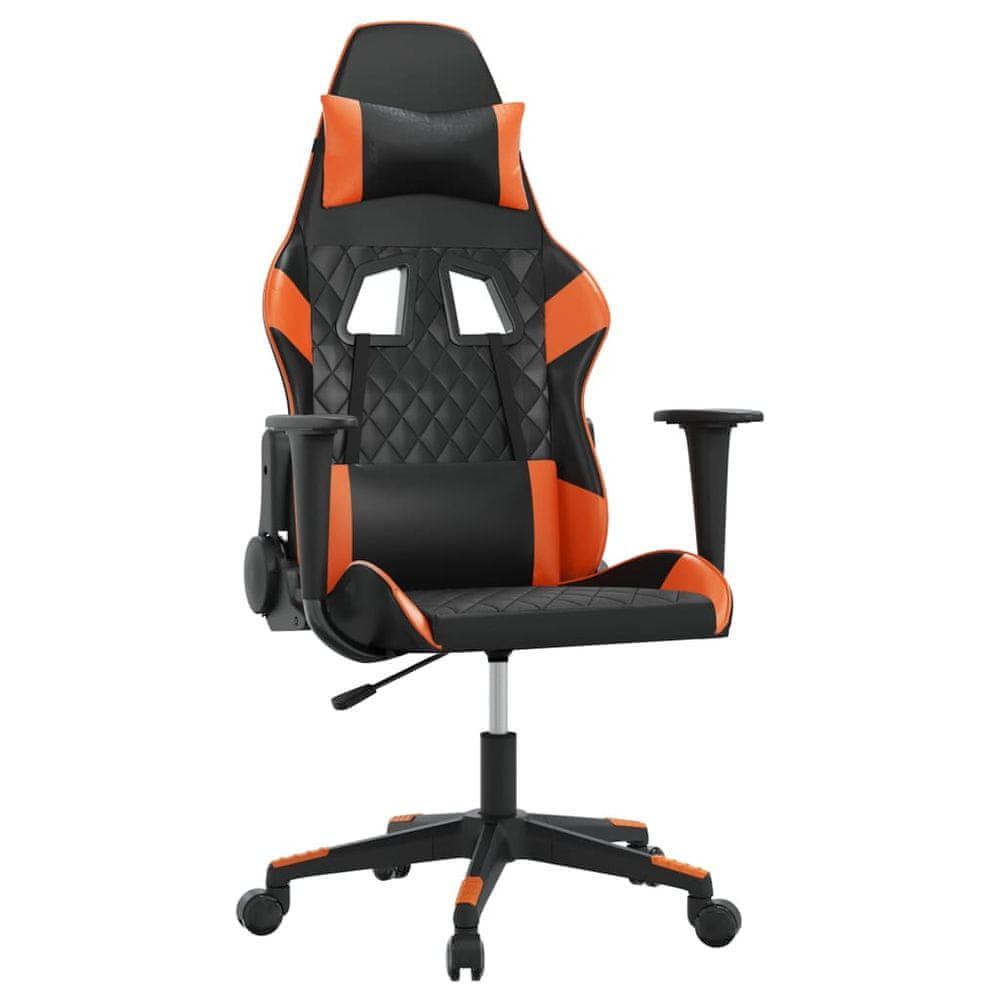 Vidaxl Herná stolička čierna a oranžová umelá koža